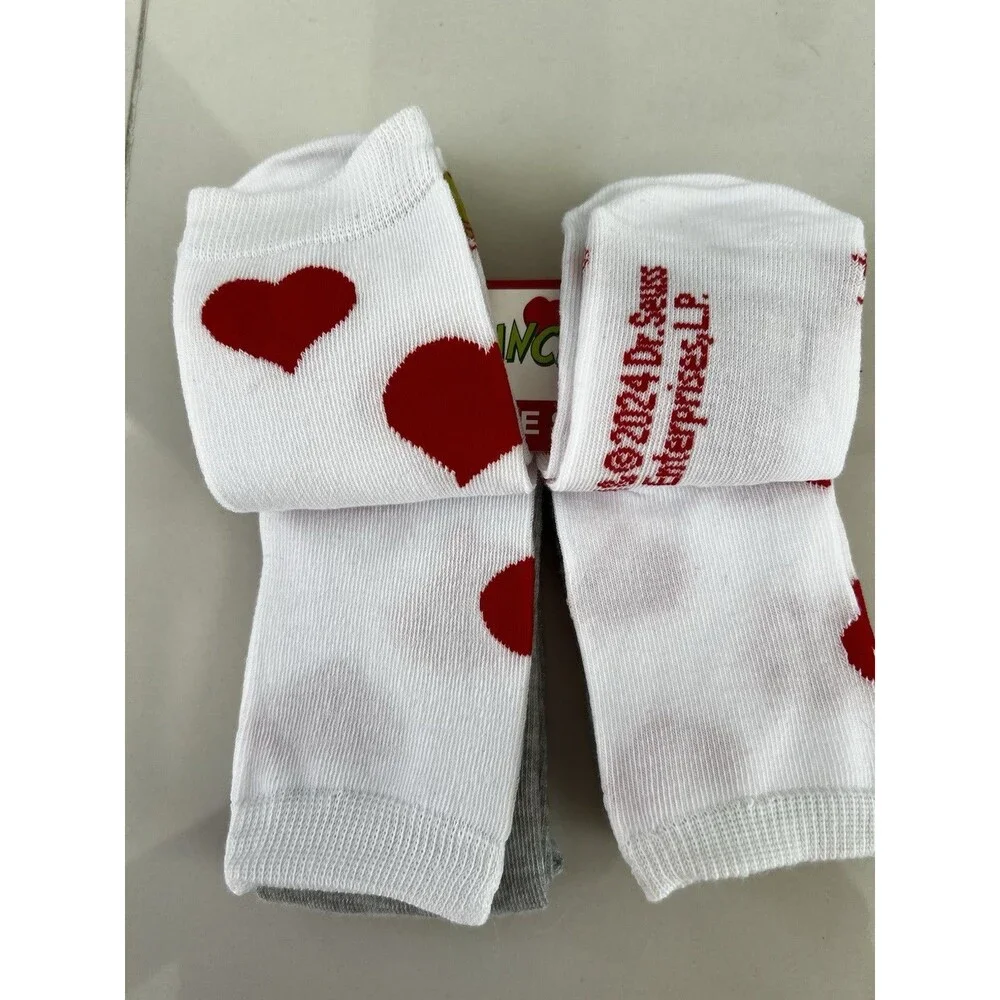 4 Pairs Grinch Christmas Socks Mom & Me Fit Women’s Shoe 5-10 & Youth Shoe 10-4